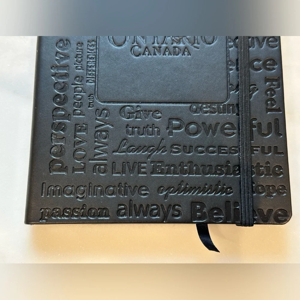 Black Embossed Ontario Canada Journal Notebook with Lined Paper